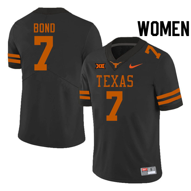 Women #7 Isaiah Bond Texas Longhorns College Football Jerseys Stitched-Black